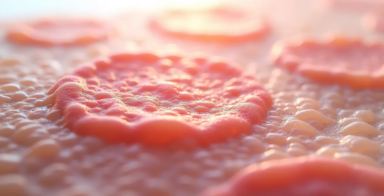 Calendrier illustrant l'évolution des symptômes cutanés pendant la transition vers les cosmétiques bio