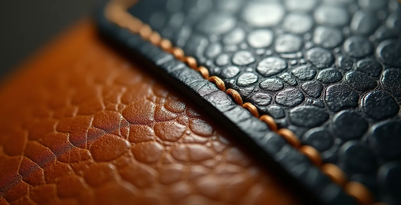 Détail macro d'une pièce d'artisanat d'art français montrant la perfection du travail manuel