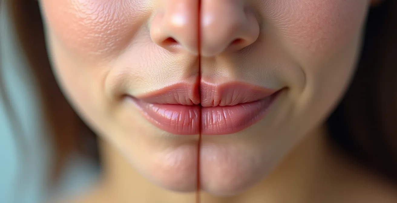 Comparaison microscopique de la différence entre peau adulte et peau adolescente