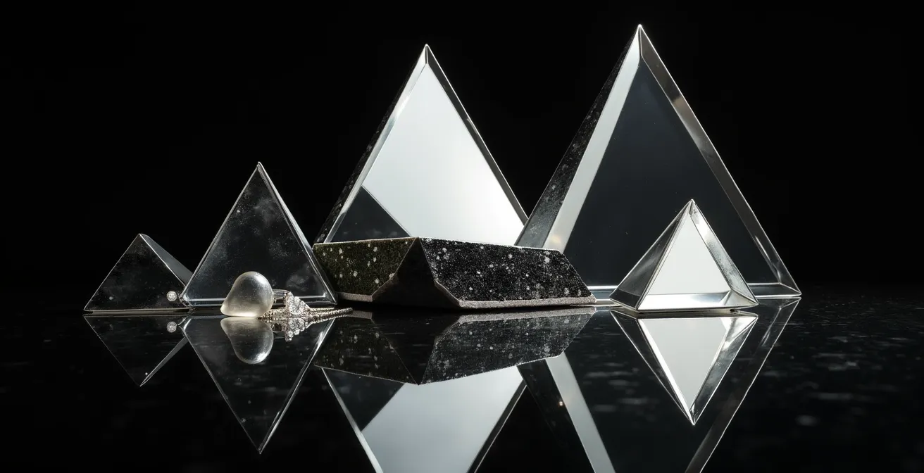 Composition géométrique abstraite évoquant les lignes pures du style Art Déco en joaillerie