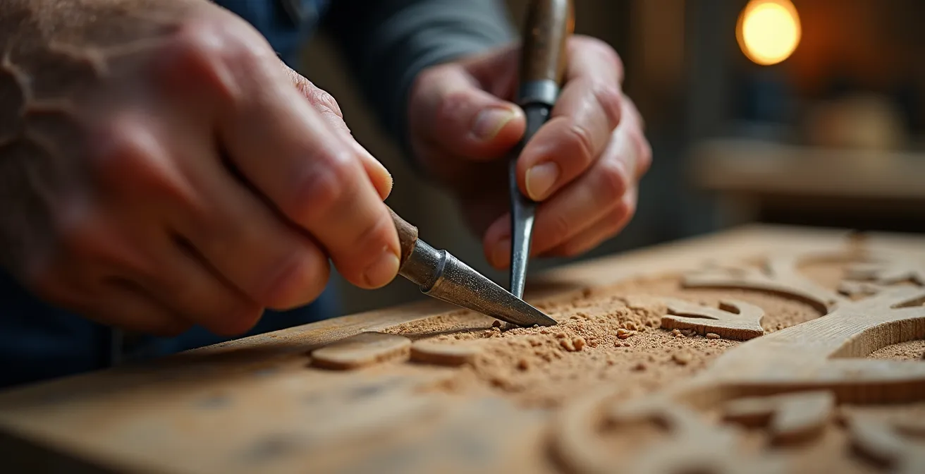 Transmission des gestes techniques entre un Maître d'art et son Élève dans un atelier traditionnel
